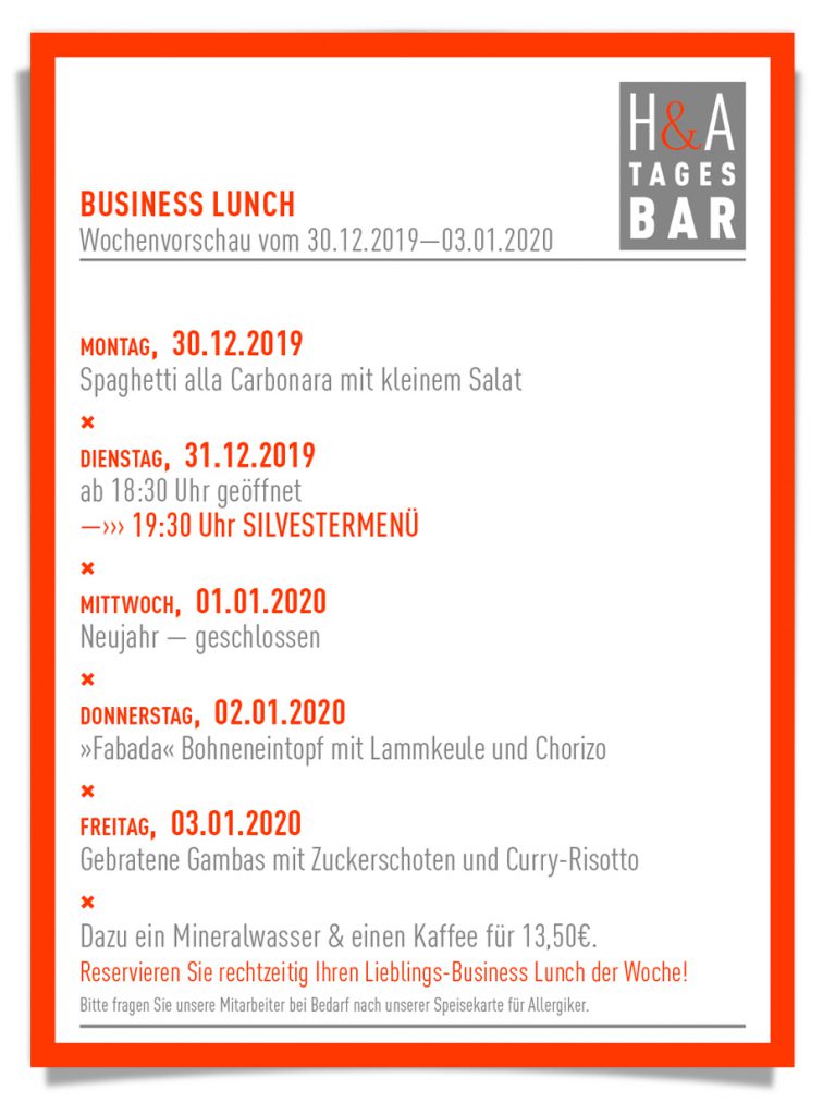 #businesslunch #tagesbar #restaurant #bar #weinbar #mittagskarte #frohesNeuesJahr #happyNewYear #köln #cologne #koeln