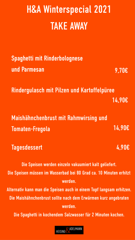 Foodspecial at Tagesbar, Heising und Adelmann in der Tagesbar,