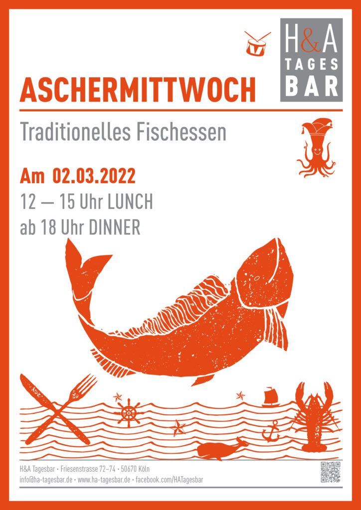 Aschermittwoch in der Tagesbar; Fischessen in Köln; am Friesenplatz Fischessen; Cologne Food