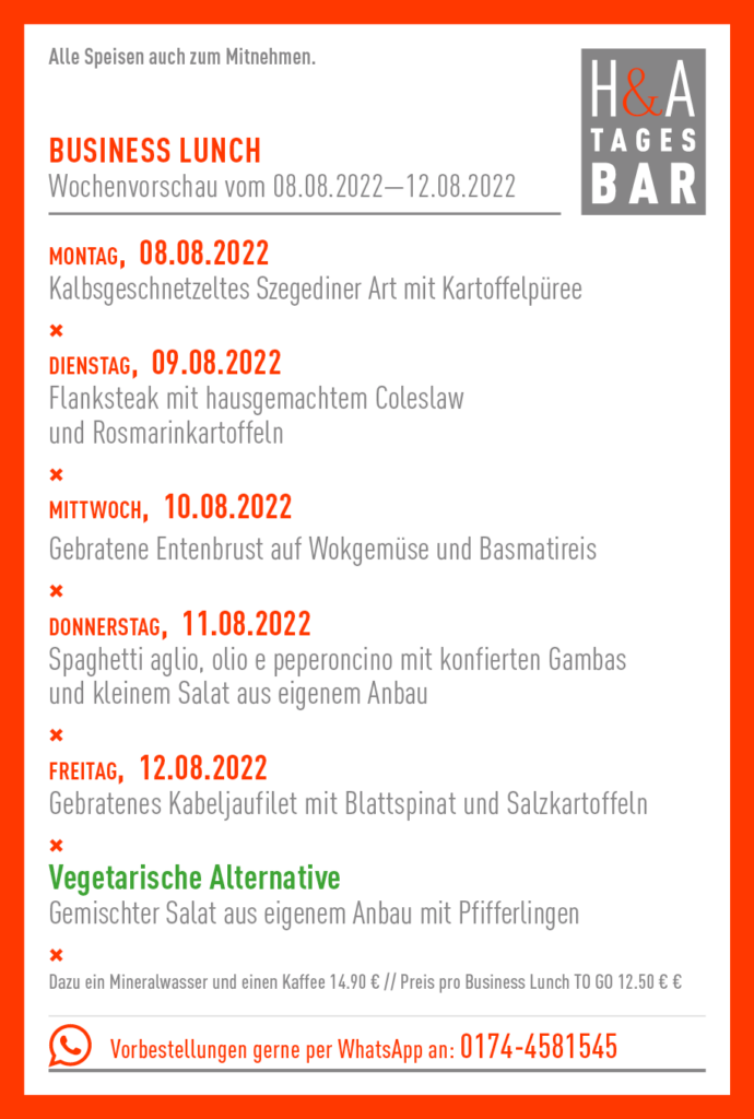 Der Business Lunch in Köln, Cologne Food, Restaurant mit Mittagskarte am Friesenplatz, Tapasbar