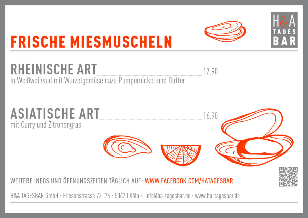 Muschel und Zitrone, Muschelsaison in Köln, cologne Food
