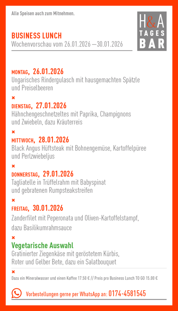 Business Lunch in Köln, Cologne Food, Restaurant am Friesenplatz in Köln