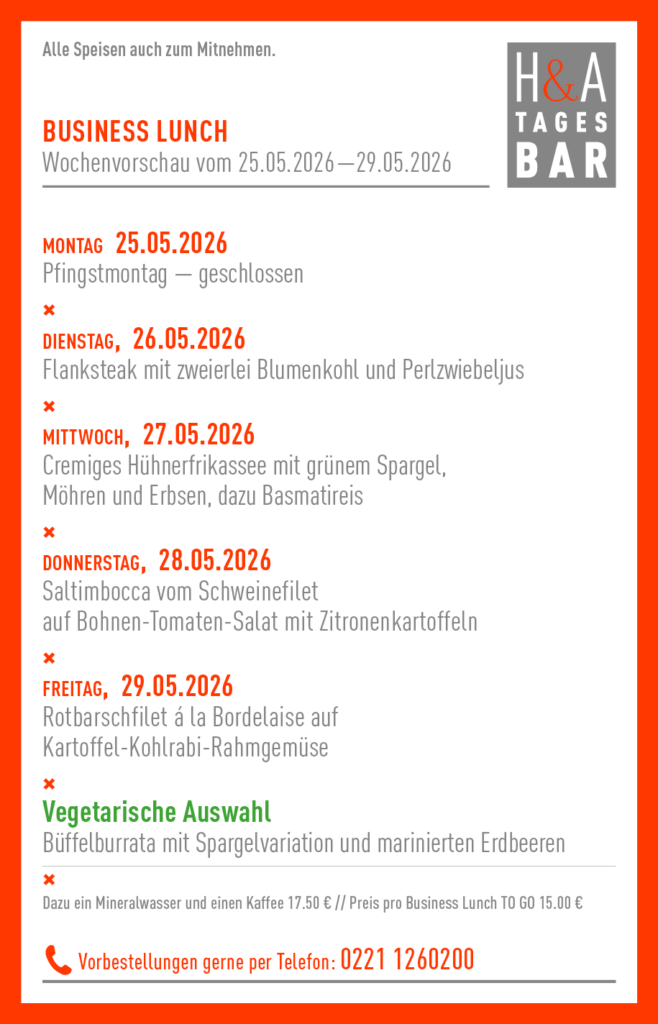 Speisekarte im Restaurant am Friesenplatz,